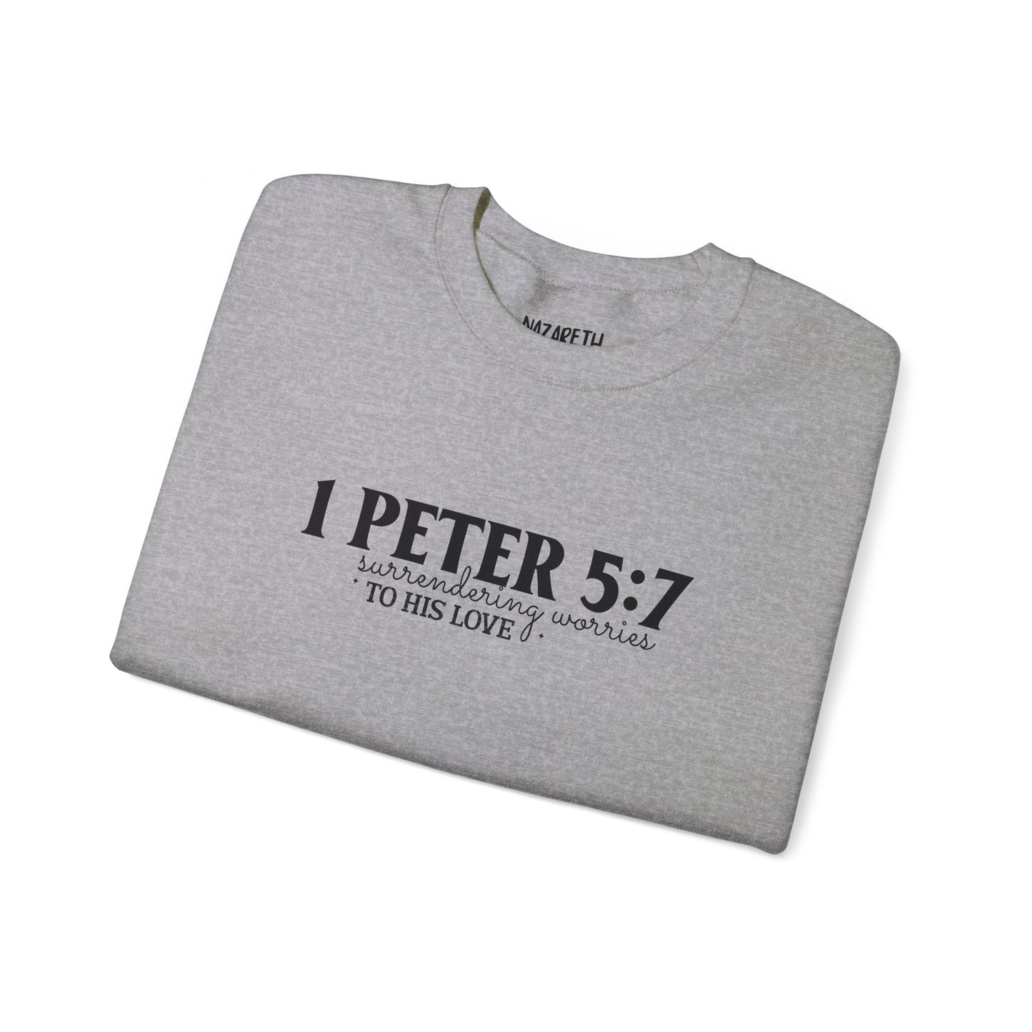 Surrendering Worries to His Love Crewneck Sweatshirt - Sweatshirt - Nazareth Treasures
