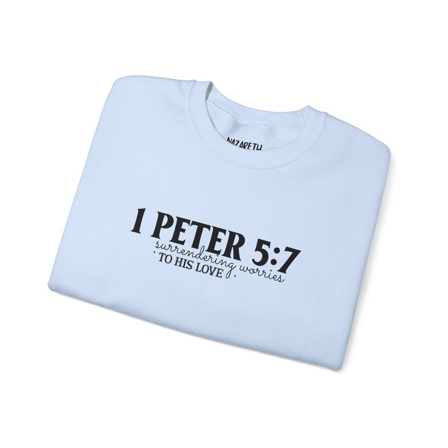Surrendering Worries to His Love Crewneck Sweatshirt - Sweatshirt - Nazareth Treasures