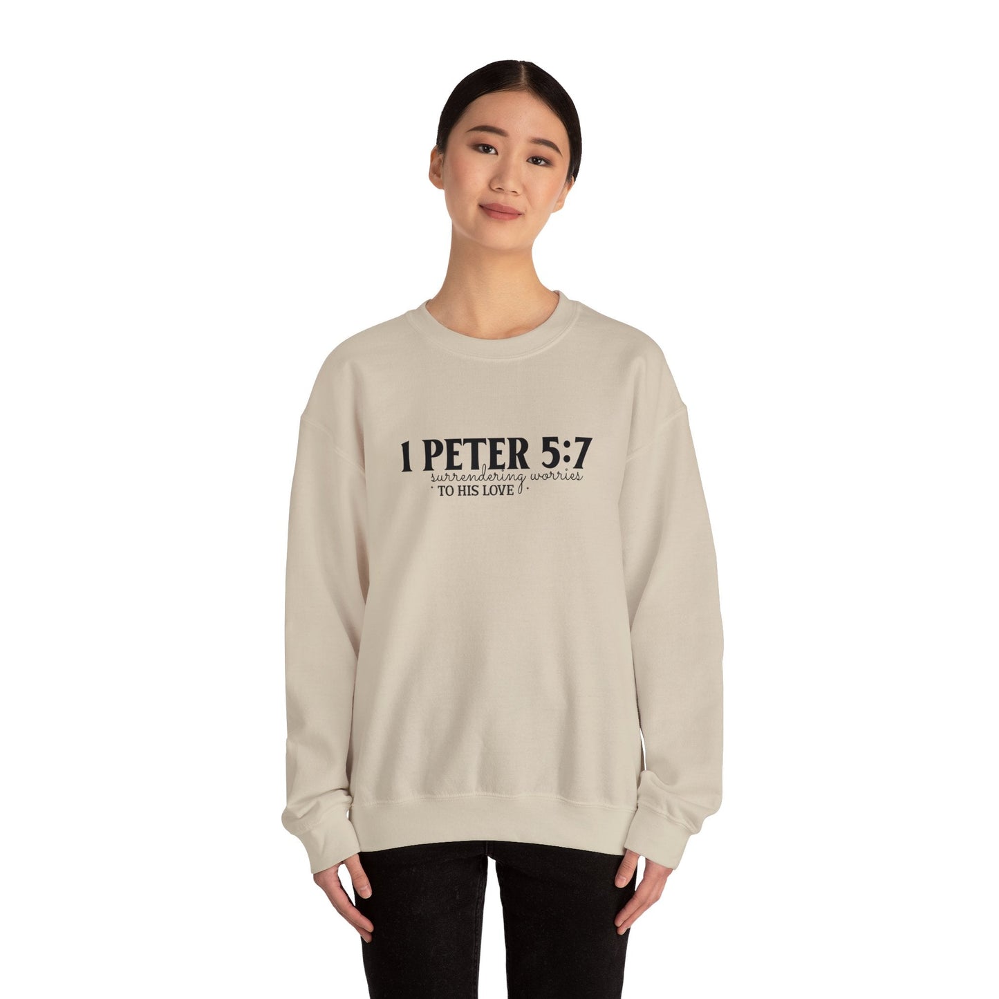 Surrendering Worries to His Love Crewneck Sweatshirt - Sweatshirt - Nazareth Treasures