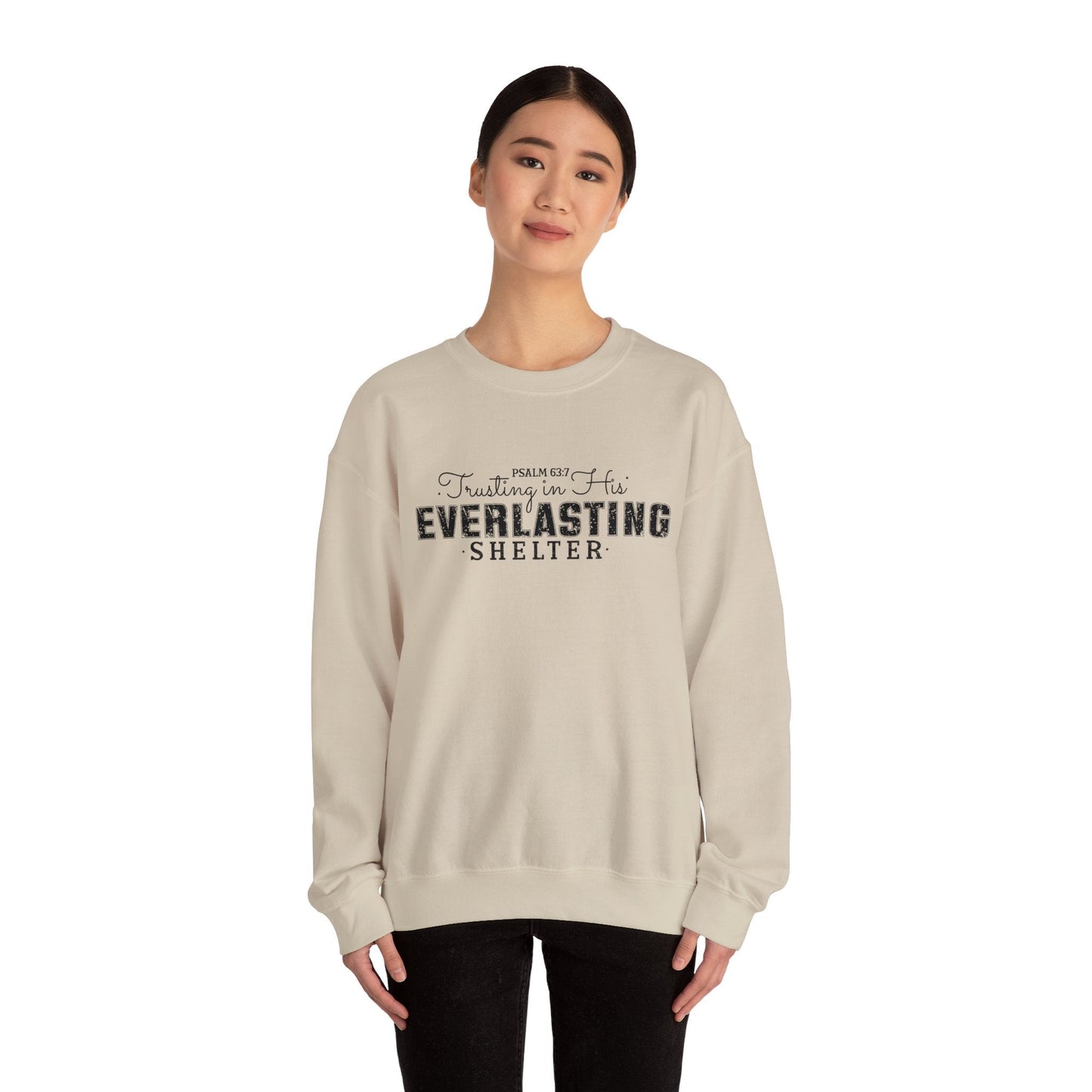 Trusting in His Everlasting Shelter Crewneck Sweatshirt - Sweatshirt - Nazareth Treasures