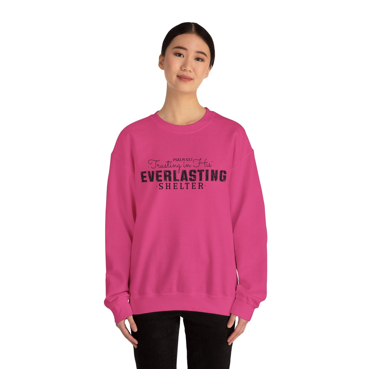 Trusting in His Everlasting Shelter Crewneck Sweatshirt - Sweatshirt - Nazareth Treasures