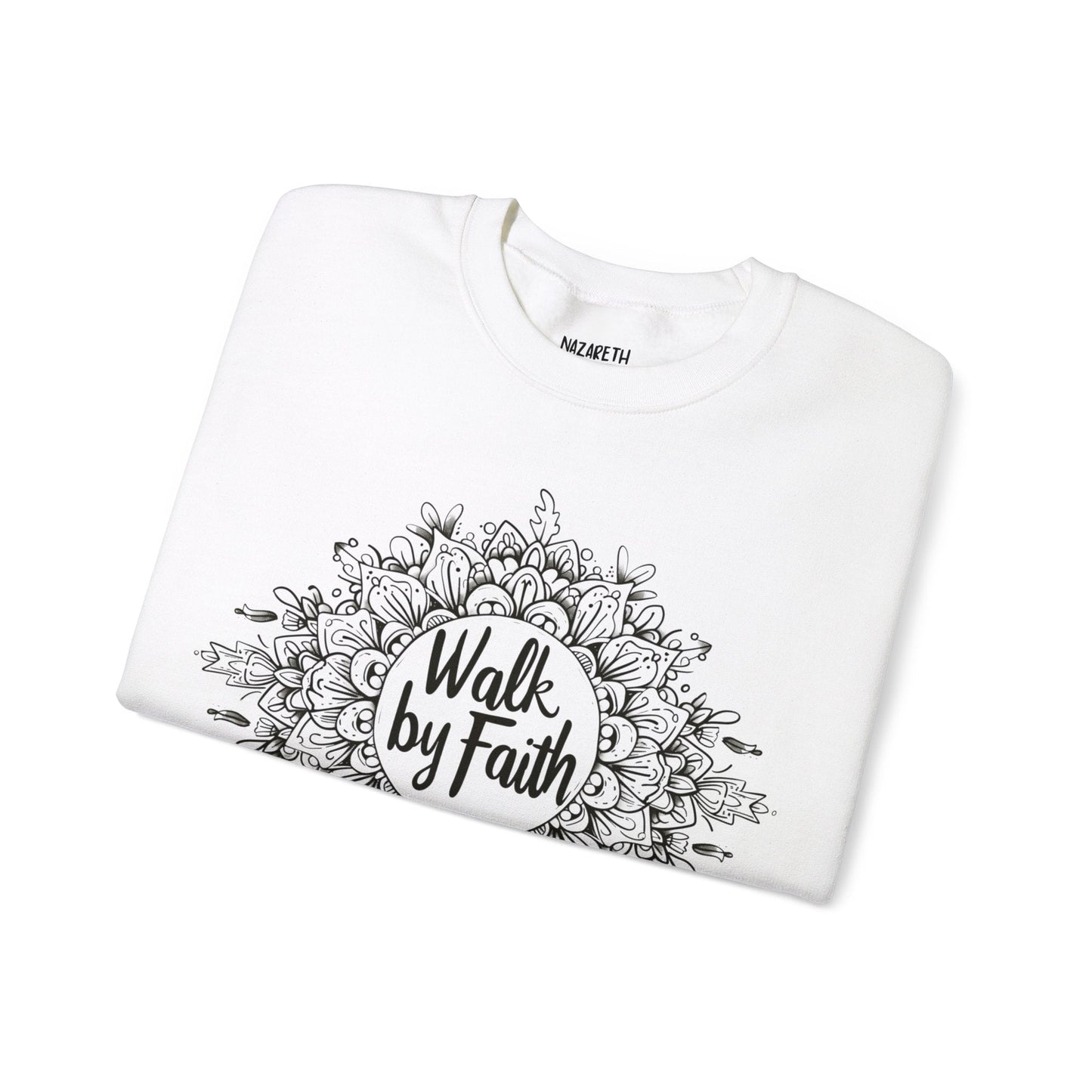 Walk By Faith Crewneck Sweatshirt - Sweatshirt - Nazareth Treasures