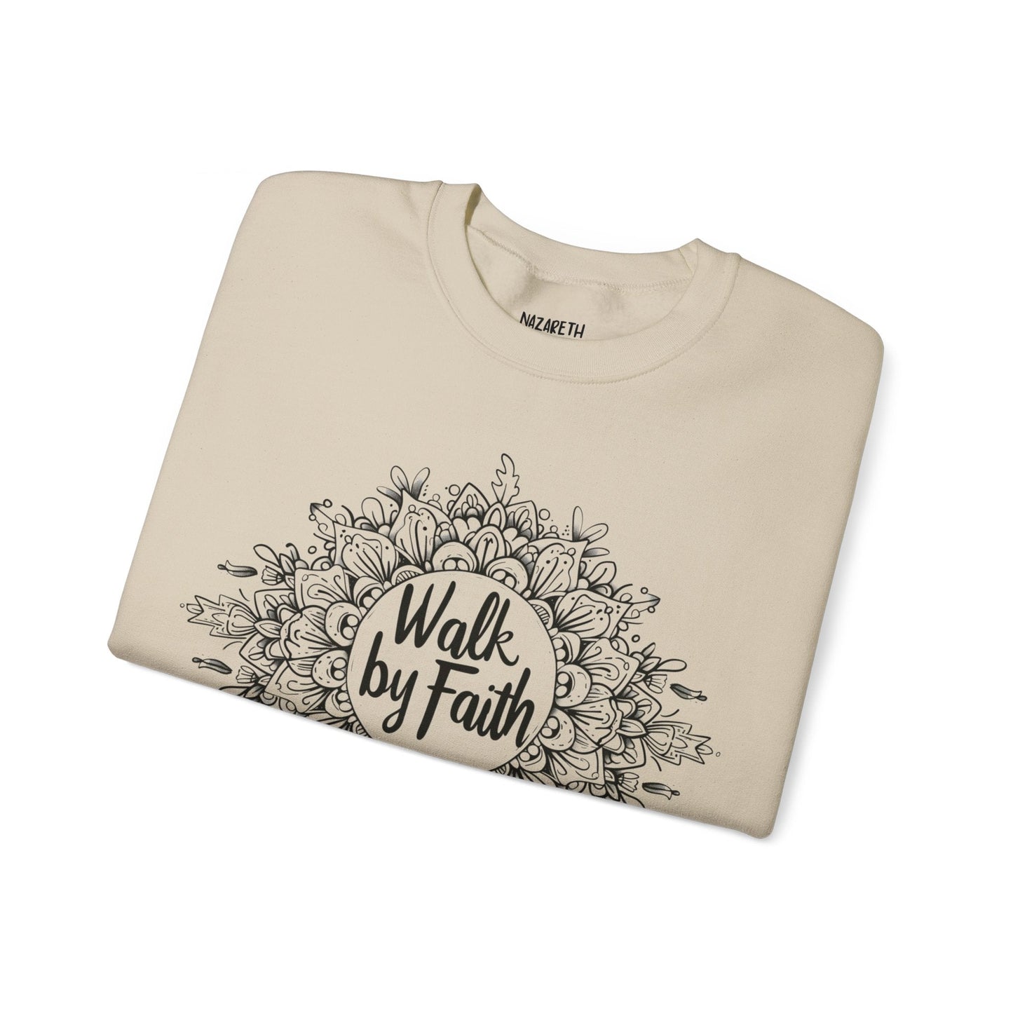 Walk By Faith Crewneck Sweatshirt - Sweatshirt - Nazareth Treasures