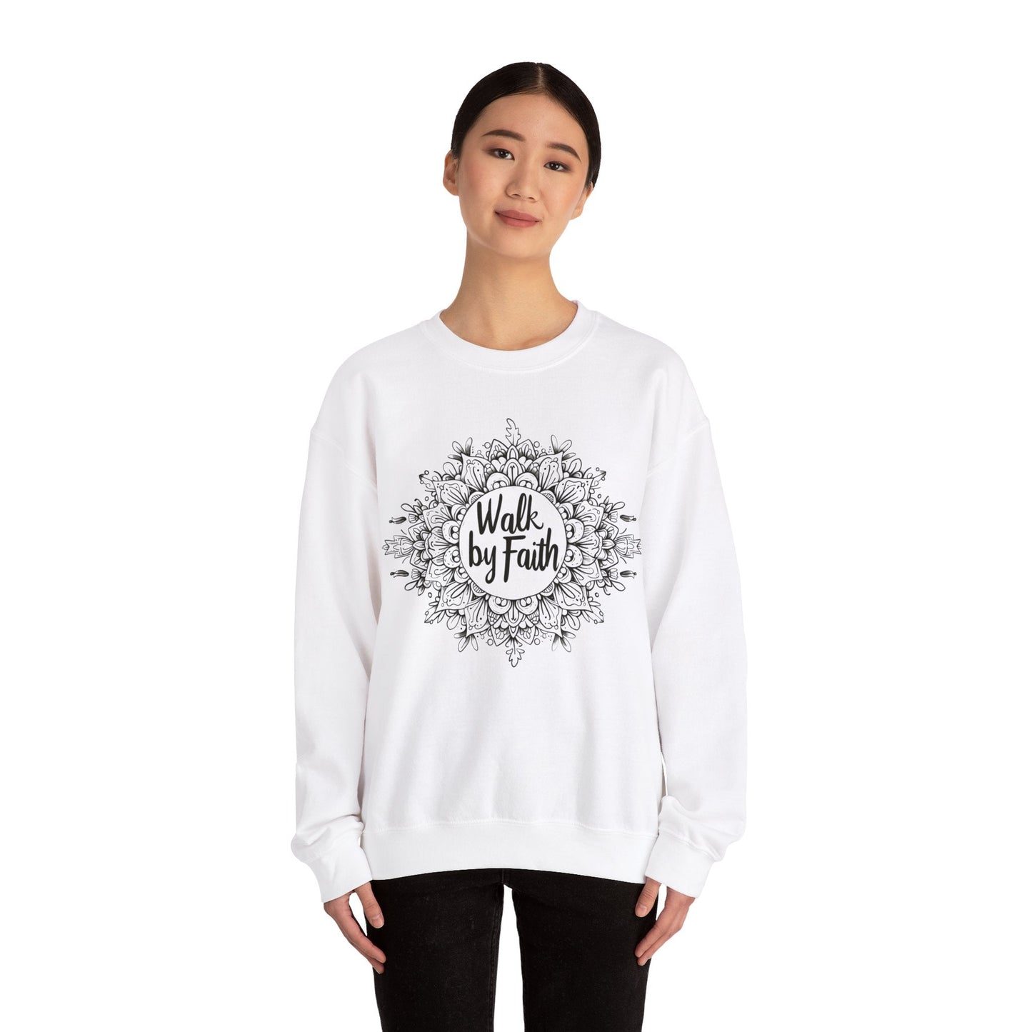 Walk By Faith Crewneck Sweatshirt - Sweatshirt - Nazareth Treasures