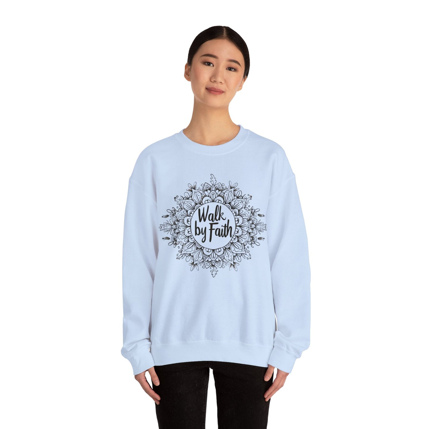 Walk By Faith Crewneck Sweatshirt - Sweatshirt - Nazareth Treasures