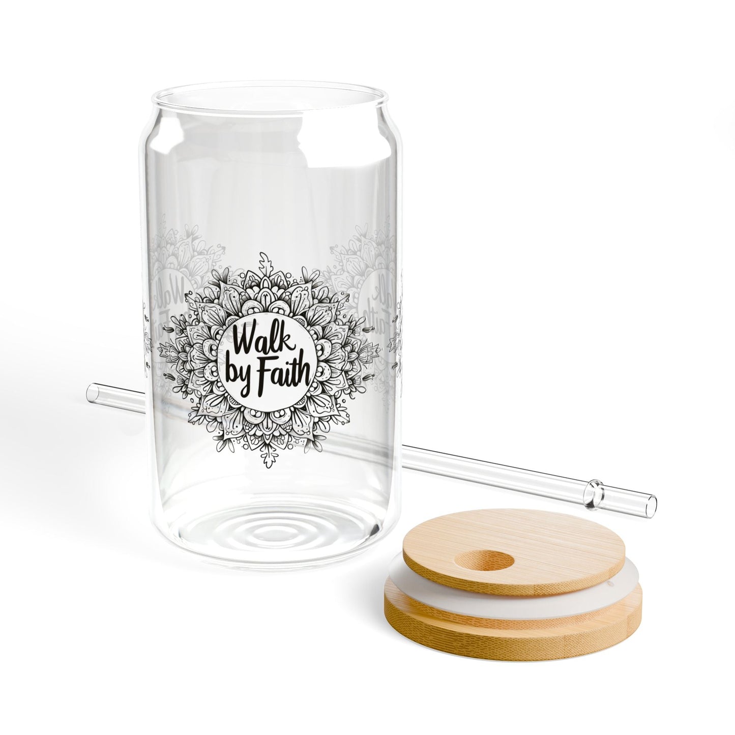 Walk By Faith Cup Glass, 16oz - Mug - Nazareth Treasures
