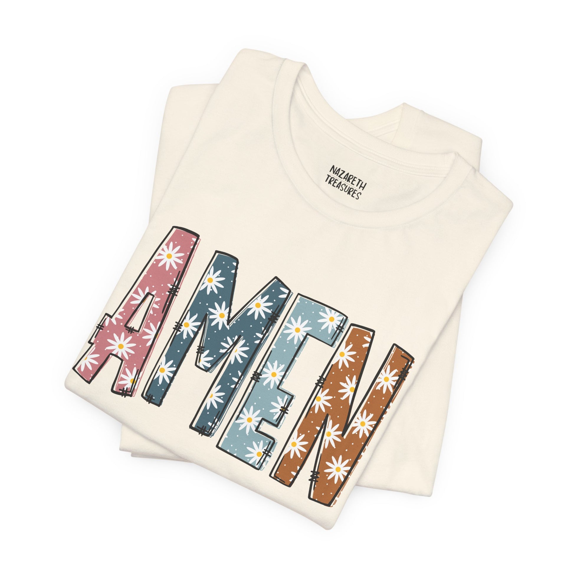 Amen Flowers Boho T-Shirt - Nazareth Treasures