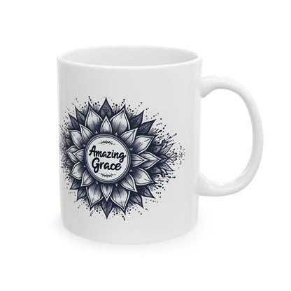 Amazing Grace, Mandala Leaves Ceramic Mug - Nazareth Treasures