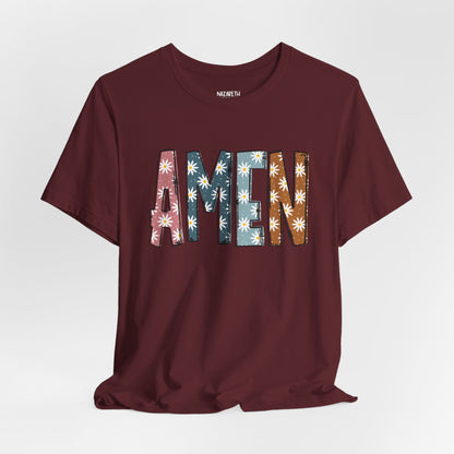 Amen Flowers Boho T-Shirt - Nazareth Treasures