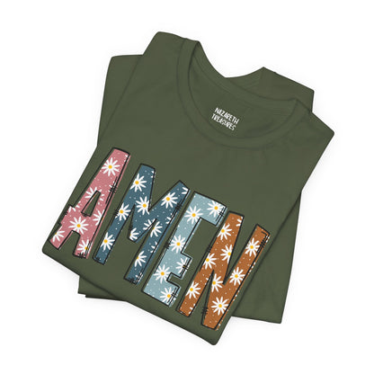 Amen Flowers Boho T-Shirt - Nazareth Treasures