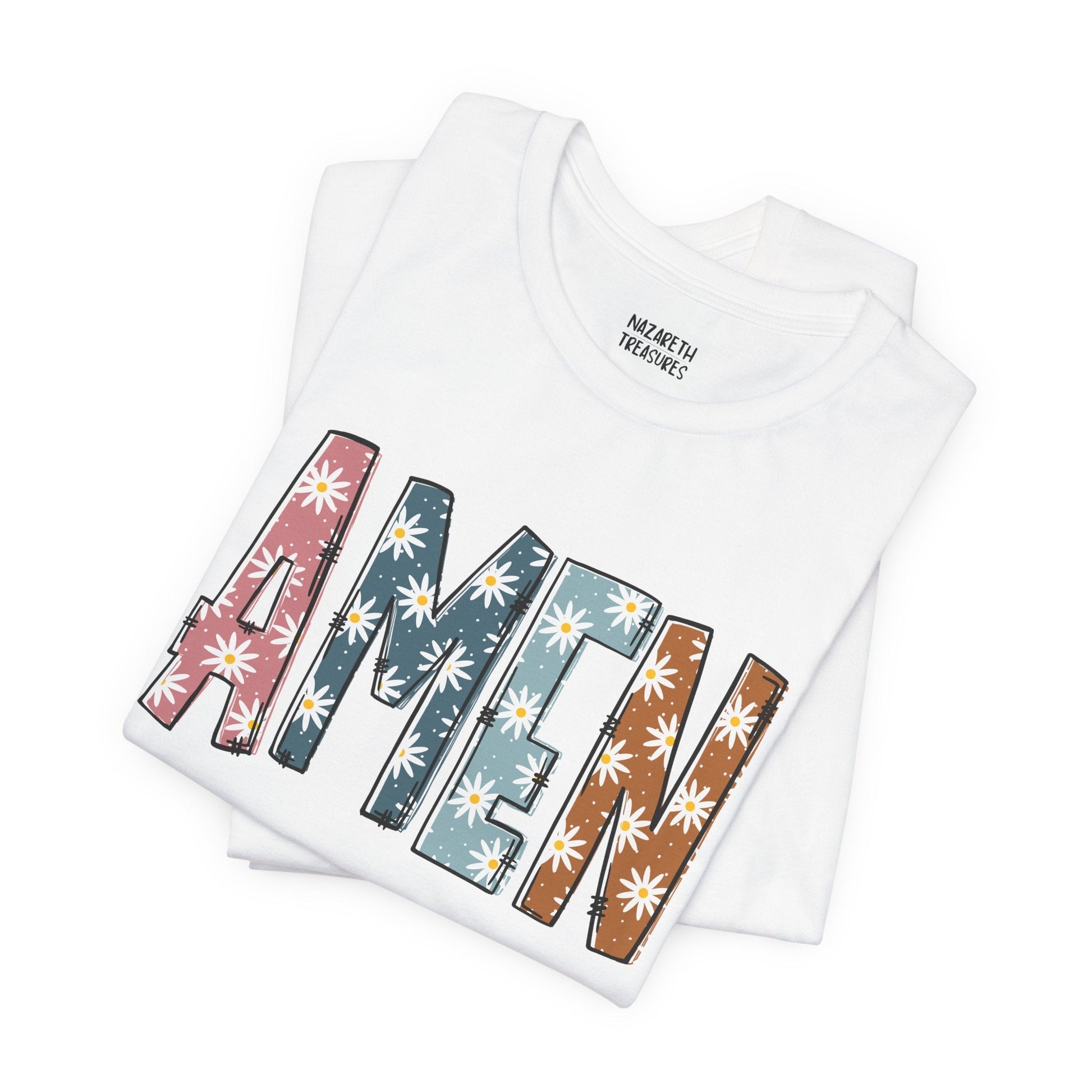 Amen Flowers Boho T-Shirt - Nazareth Treasures