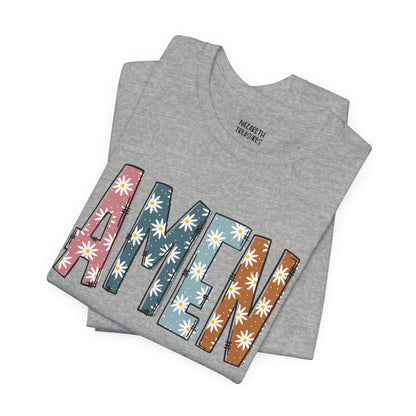 Amen Flowers Boho T-Shirt - Nazareth Treasures