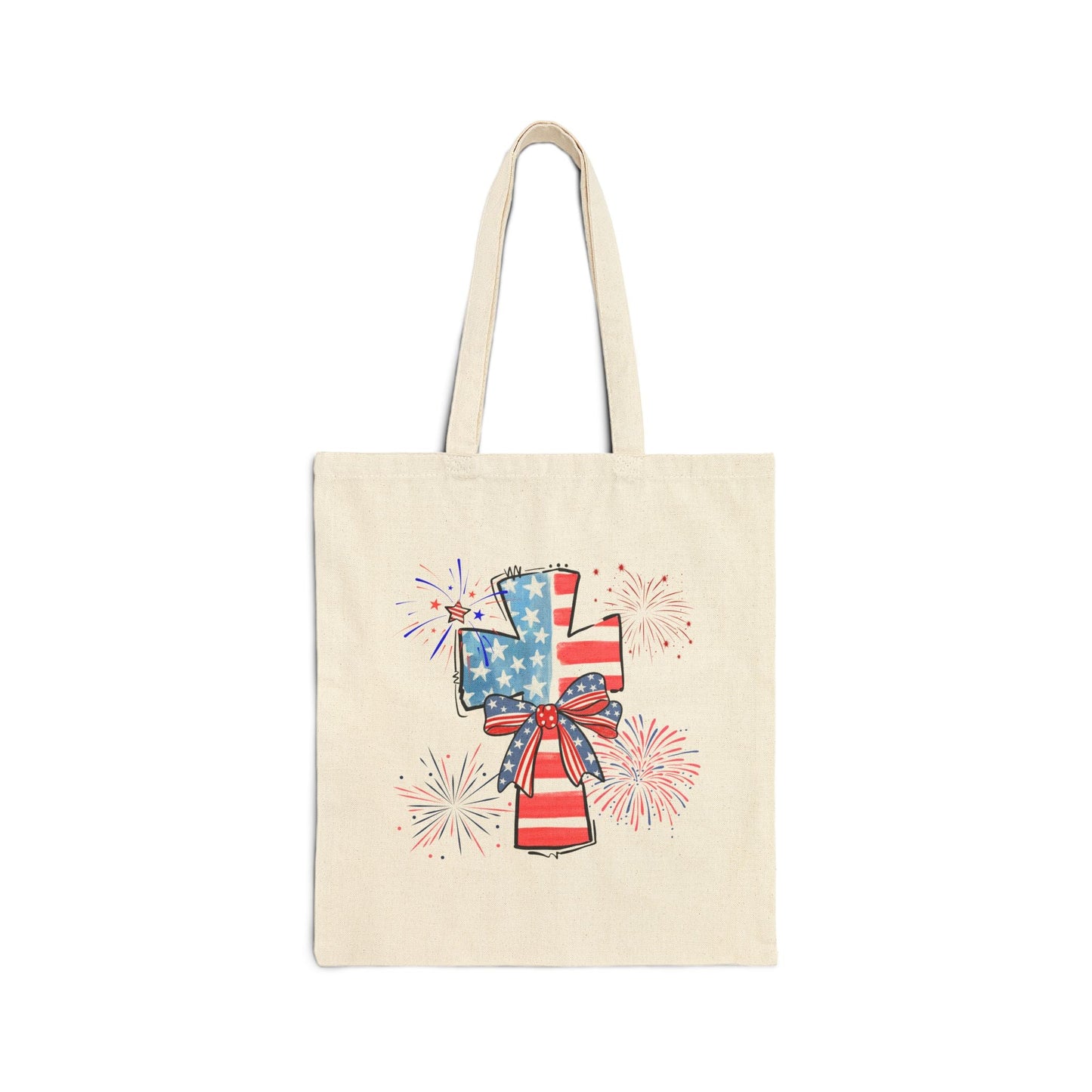 America Faith Cross Cotton Tote Bag - Nazareth Treasures