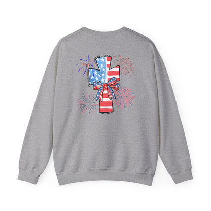 America Faith Cross Crewneck Sweatshirt - Nazareth Treasures