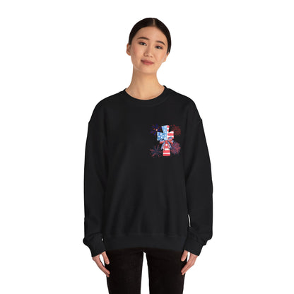 America Faith Cross Crewneck Sweatshirt - Nazareth Treasures