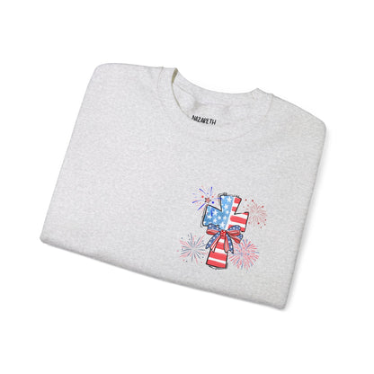 America Faith Cross Crewneck Sweatshirt - Nazareth Treasures