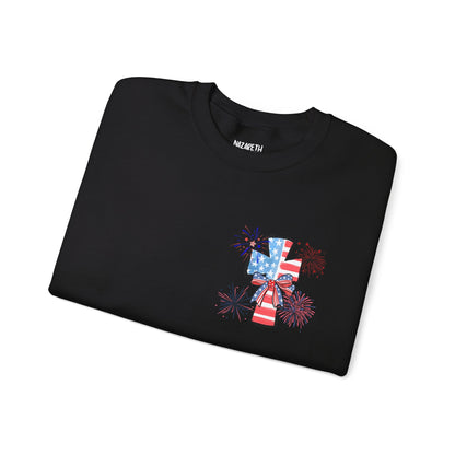 America Faith Cross Crewneck Sweatshirt - Nazareth Treasures
