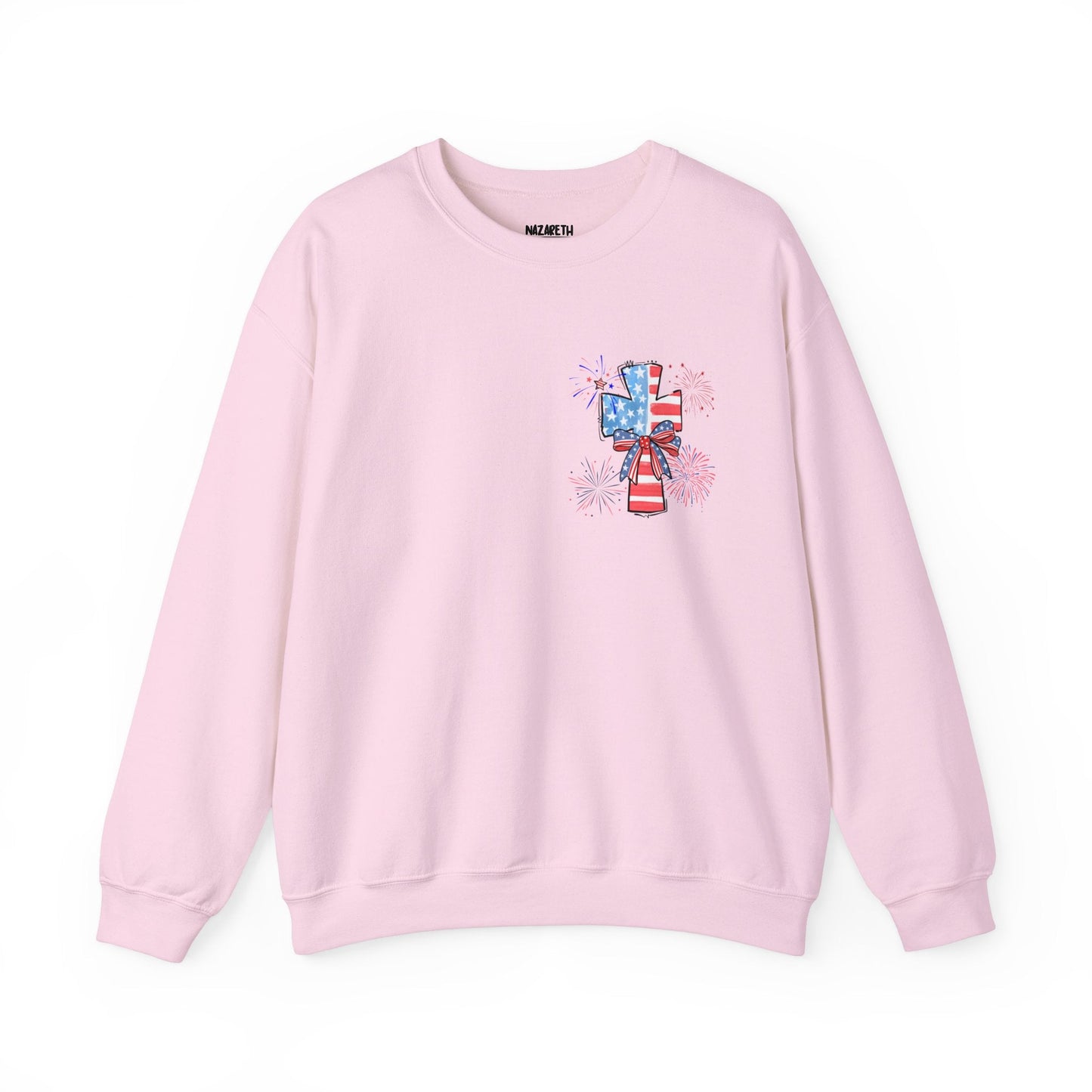America Faith Cross Crewneck Sweatshirt - Nazareth Treasures