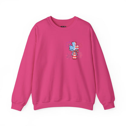 America Faith Cross Crewneck Sweatshirt - Nazareth Treasures