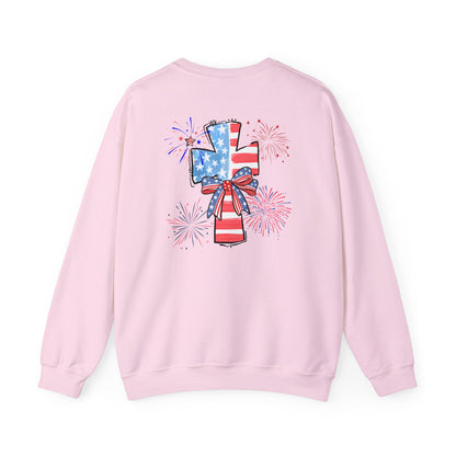 America Faith Cross Crewneck Sweatshirt - Nazareth Treasures