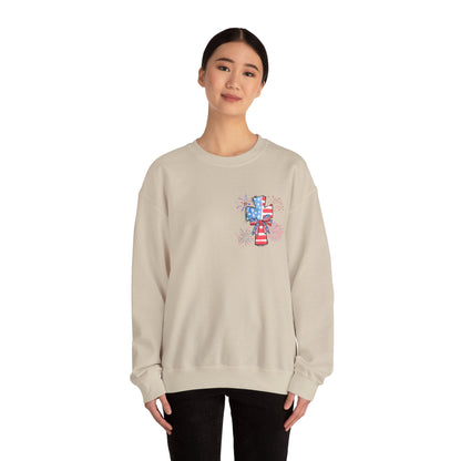 America Faith Cross Crewneck Sweatshirt - Nazareth Treasures