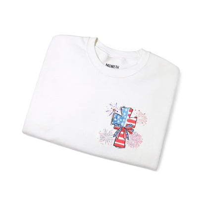 America Faith Cross Crewneck Sweatshirt - Nazareth Treasures
