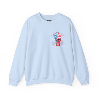 America Faith Cross Crewneck Sweatshirt - Nazareth Treasures