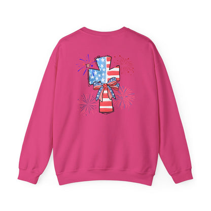 America Faith Cross Crewneck Sweatshirt - Nazareth Treasures