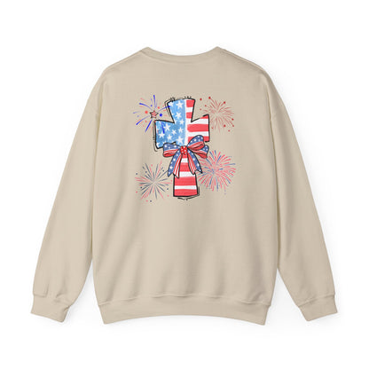 America Faith Cross Crewneck Sweatshirt - Nazareth Treasures