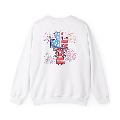 America Faith Cross Crewneck Sweatshirt - Nazareth Treasures