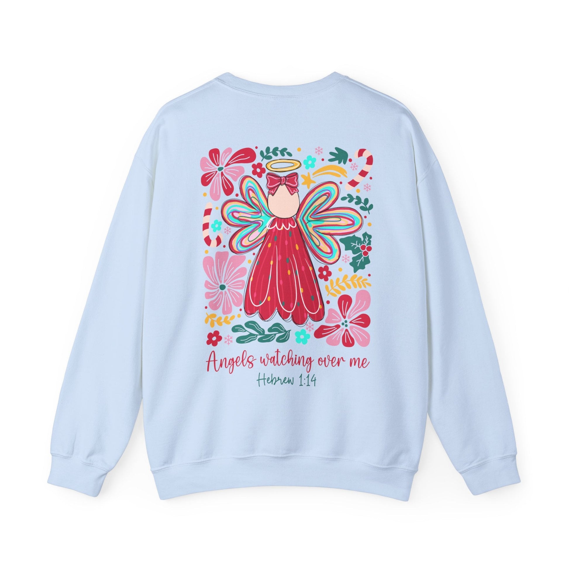 Angels Watching Over Me - Hebrews 1:14 Christmas Sweatshirt - Nazareth Treasures