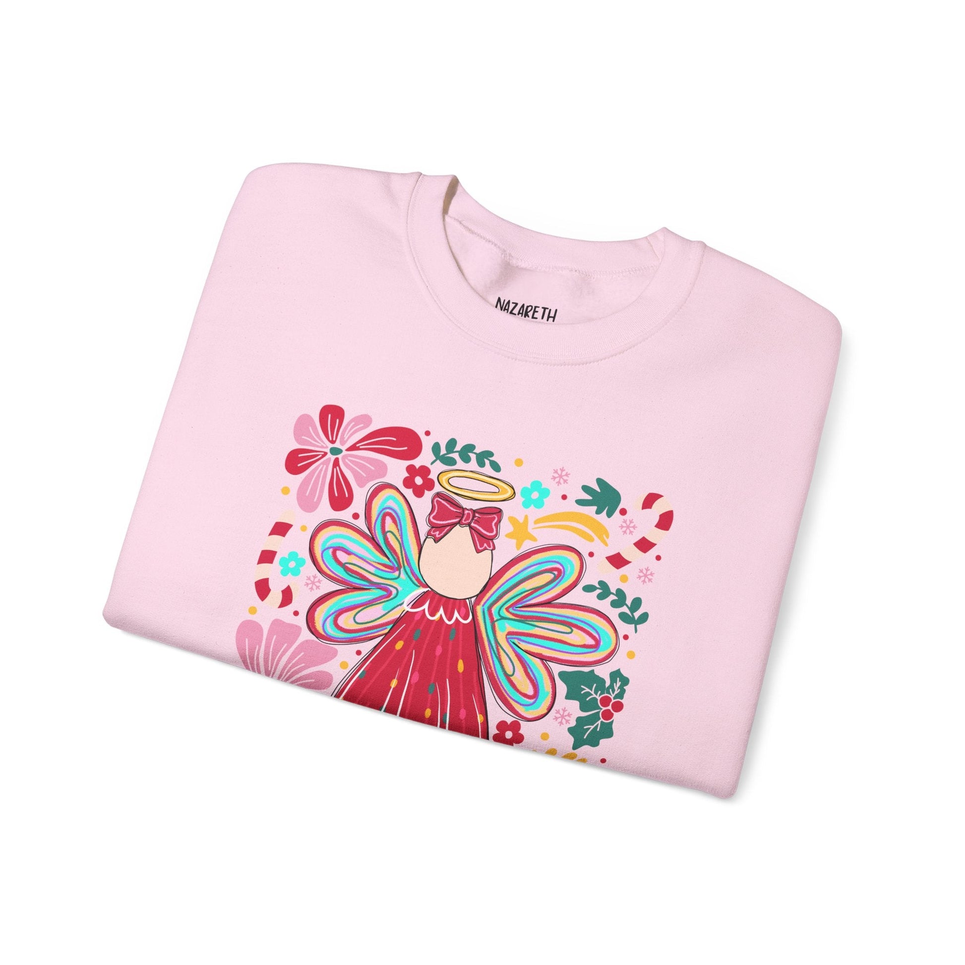 Angels Watching Over Me - Hebrews 1:14 Christmas Sweatshirt - Nazareth Treasures