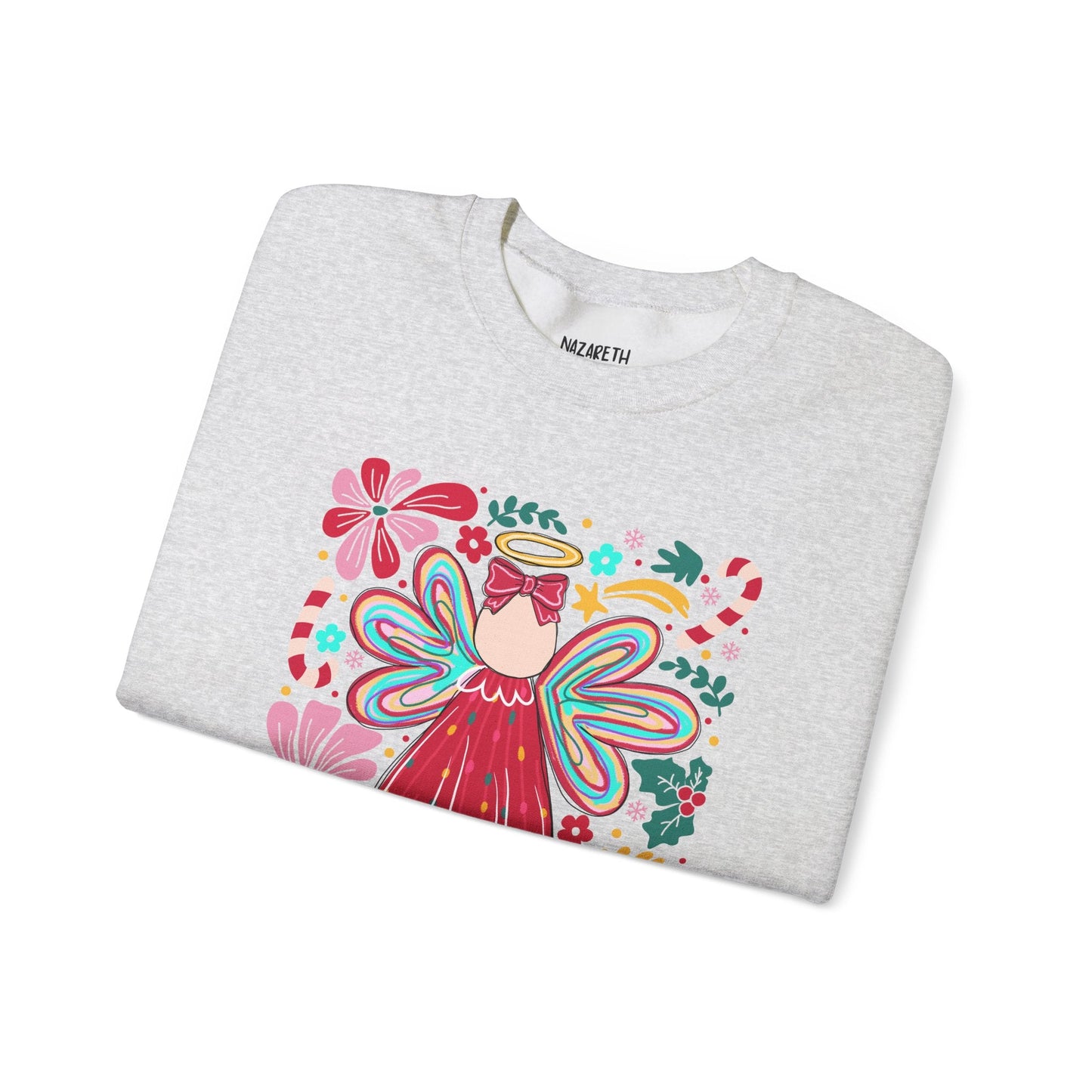 Angels Watching Over Me - Hebrews 1:14 Christmas Sweatshirt - Nazareth Treasures