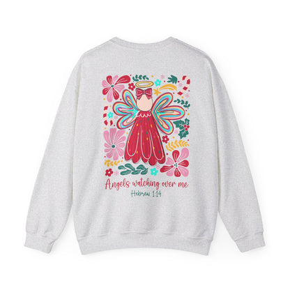 Angels Watching Over Me - Hebrews 1:14 Christmas Sweatshirt - Nazareth Treasures