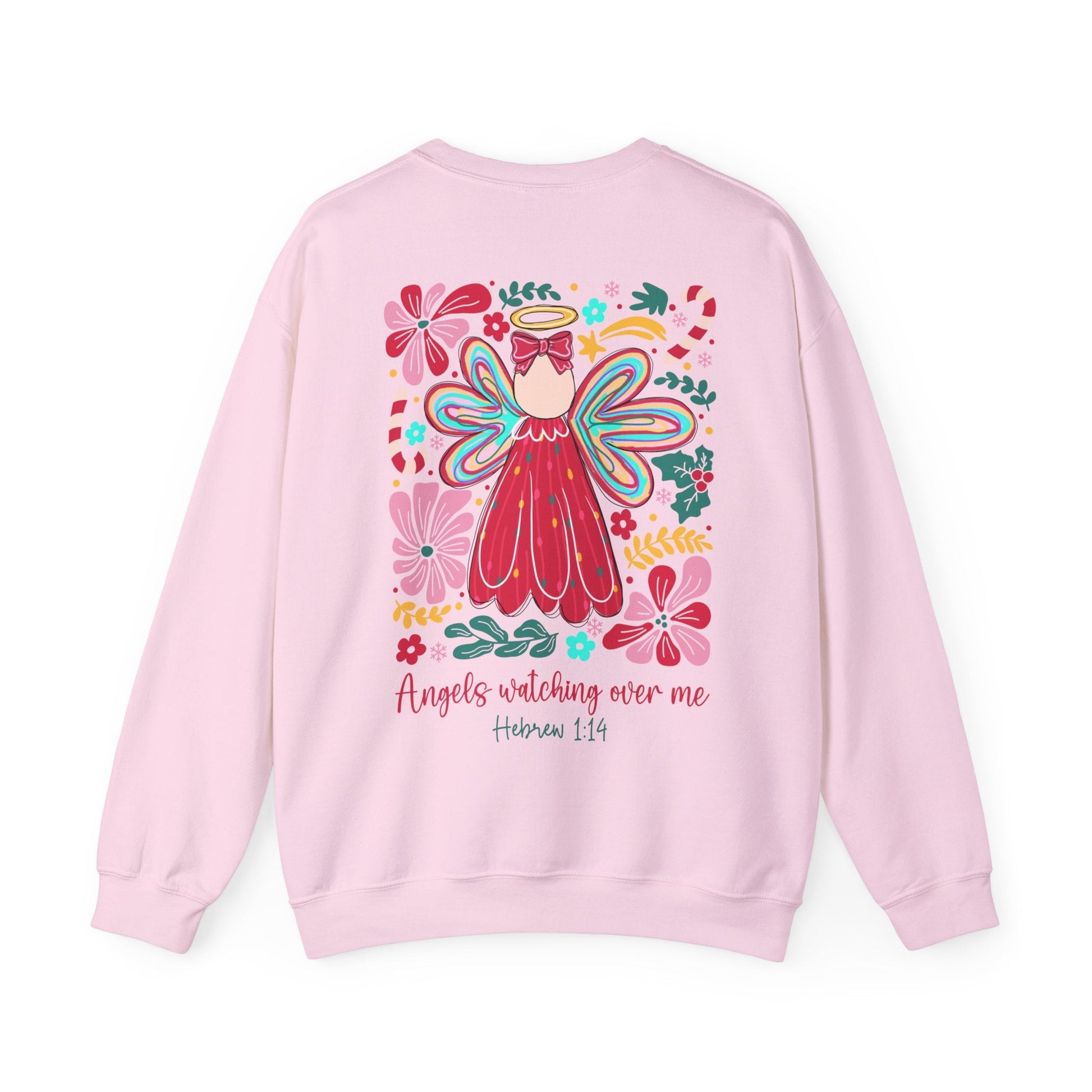 Angels Watching Over Me - Hebrews 1:14 Christmas Sweatshirt - Nazareth Treasures