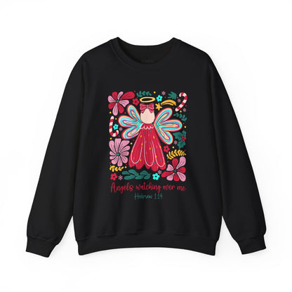 Angels Watching Over Me - Hebrews 1:14 Christmas Sweatshirt - Nazareth Treasures