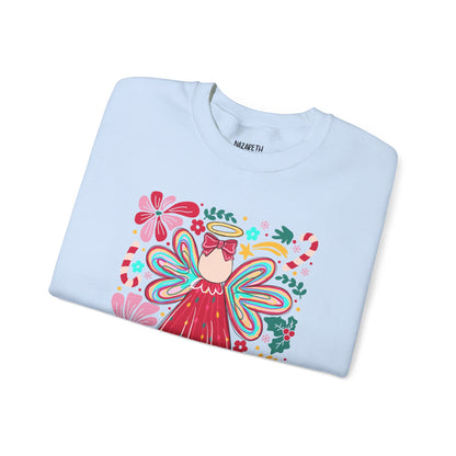 Angels Watching Over Me - Hebrews 1:14 Christmas Sweatshirt - Nazareth Treasures