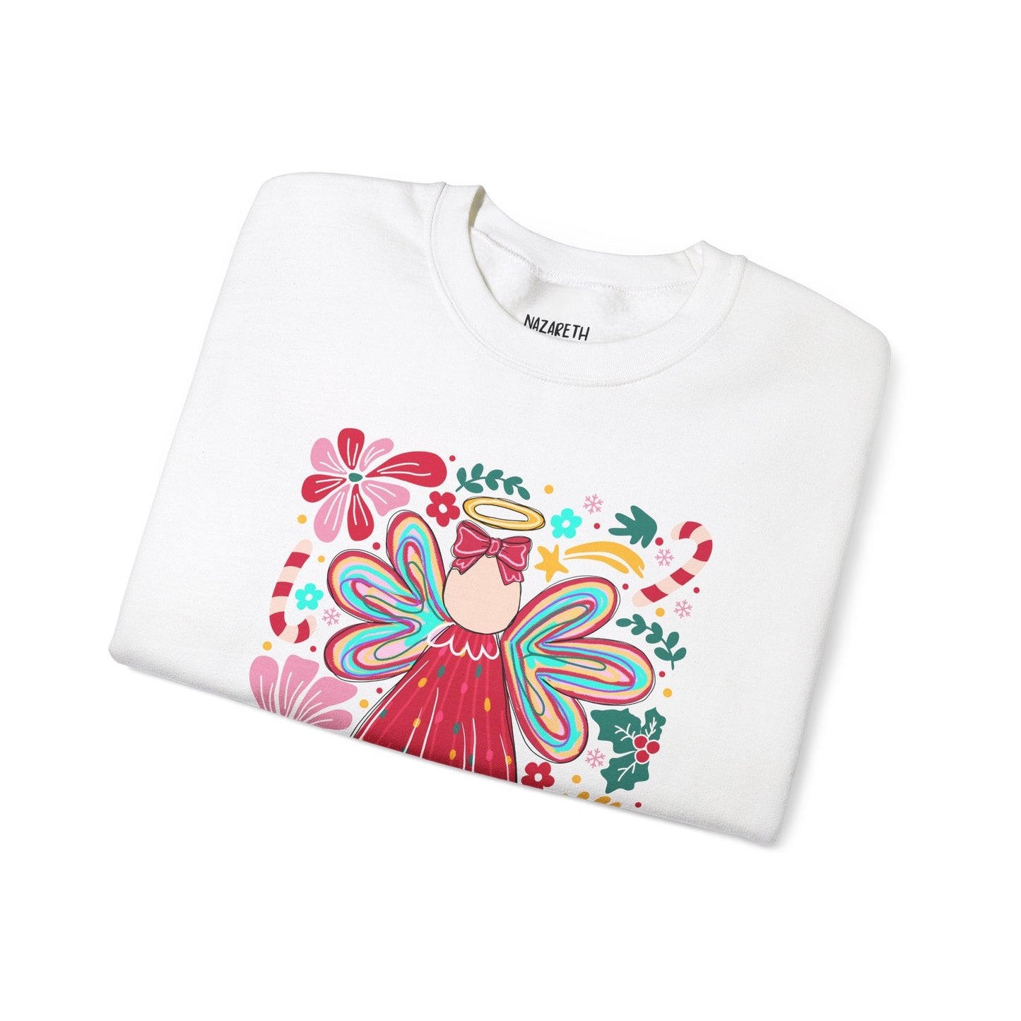 Angels Watching Over Me - Hebrews 1:14 Christmas Sweatshirt - Nazareth Treasures