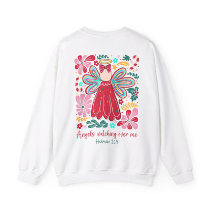 Angels Watching Over Me - Hebrews 1:14 Christmas Sweatshirt - Nazareth Treasures