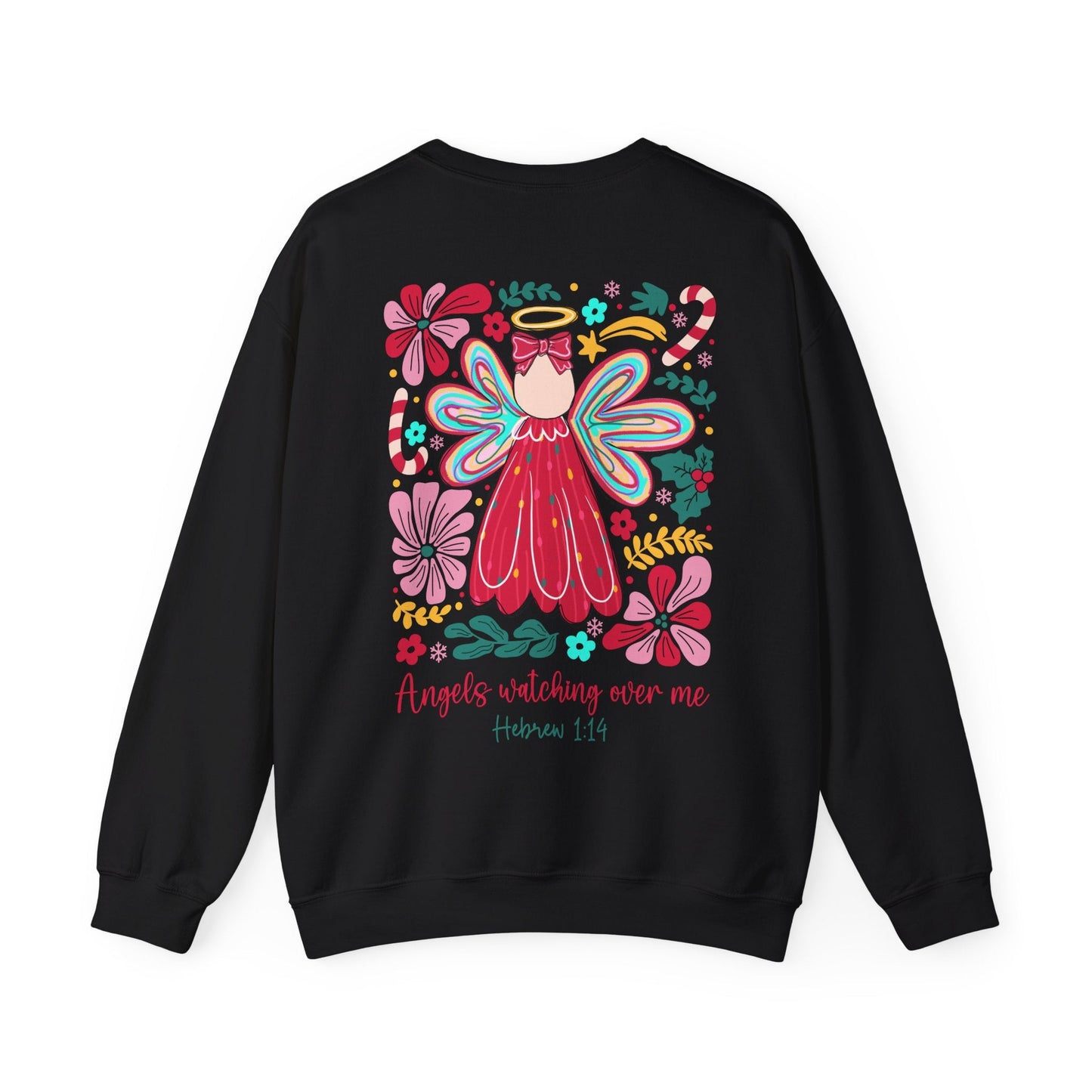Angels Watching Over Me - Hebrews 1:14 Christmas Sweatshirt - Nazareth Treasures