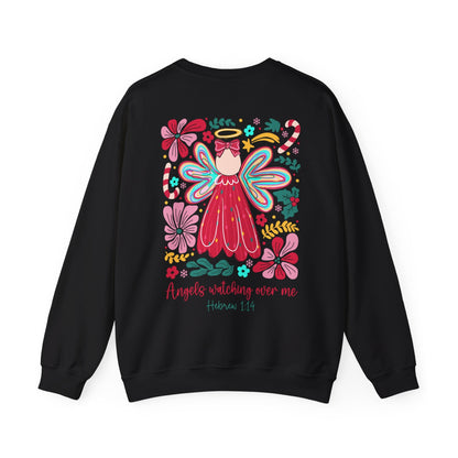 Angels Watching Over Me - Hebrews 1:14 Christmas Sweatshirt - Nazareth Treasures