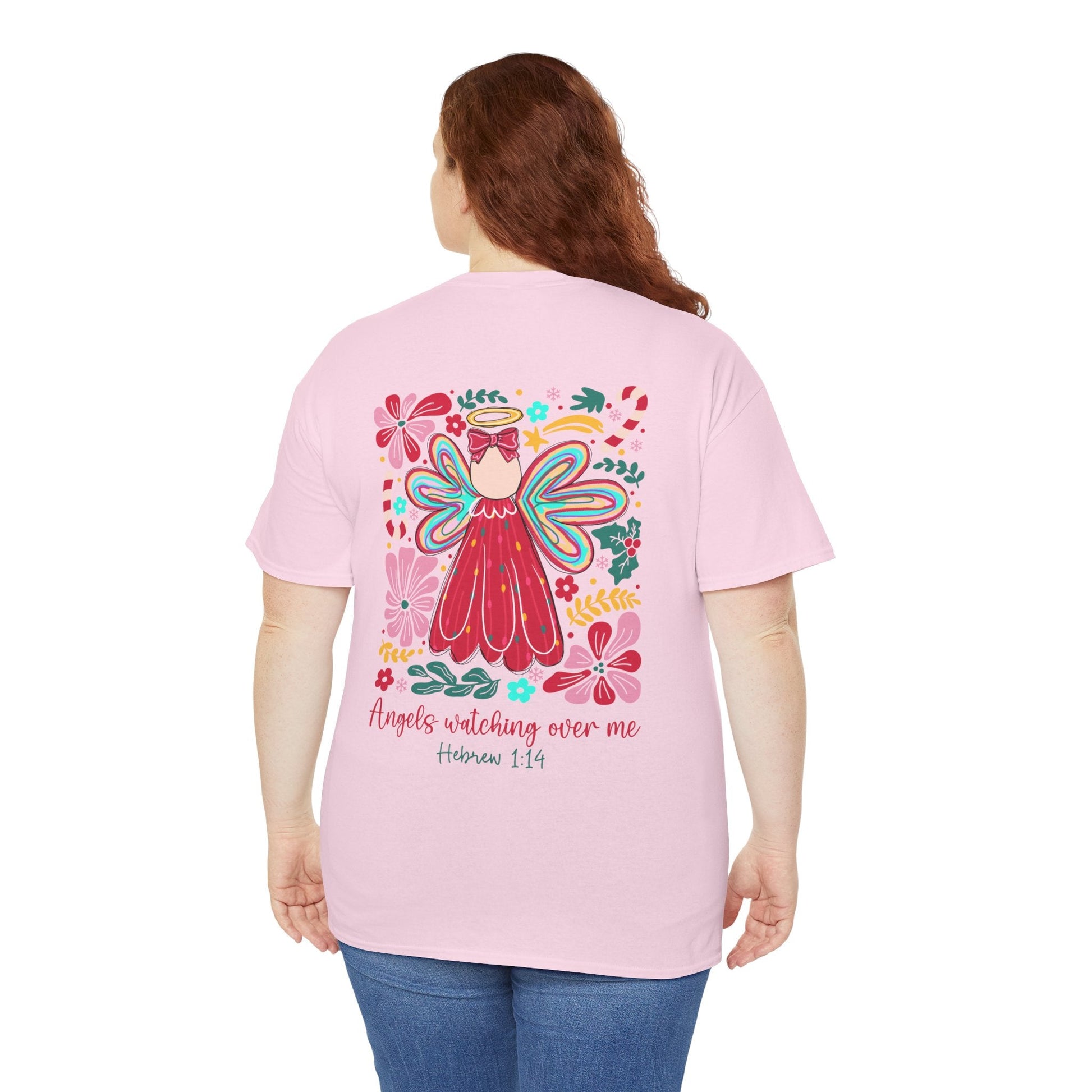 Angels Watching Over Me - Hebrews 1:14 Christmas T-shirt - Nazareth Treasures