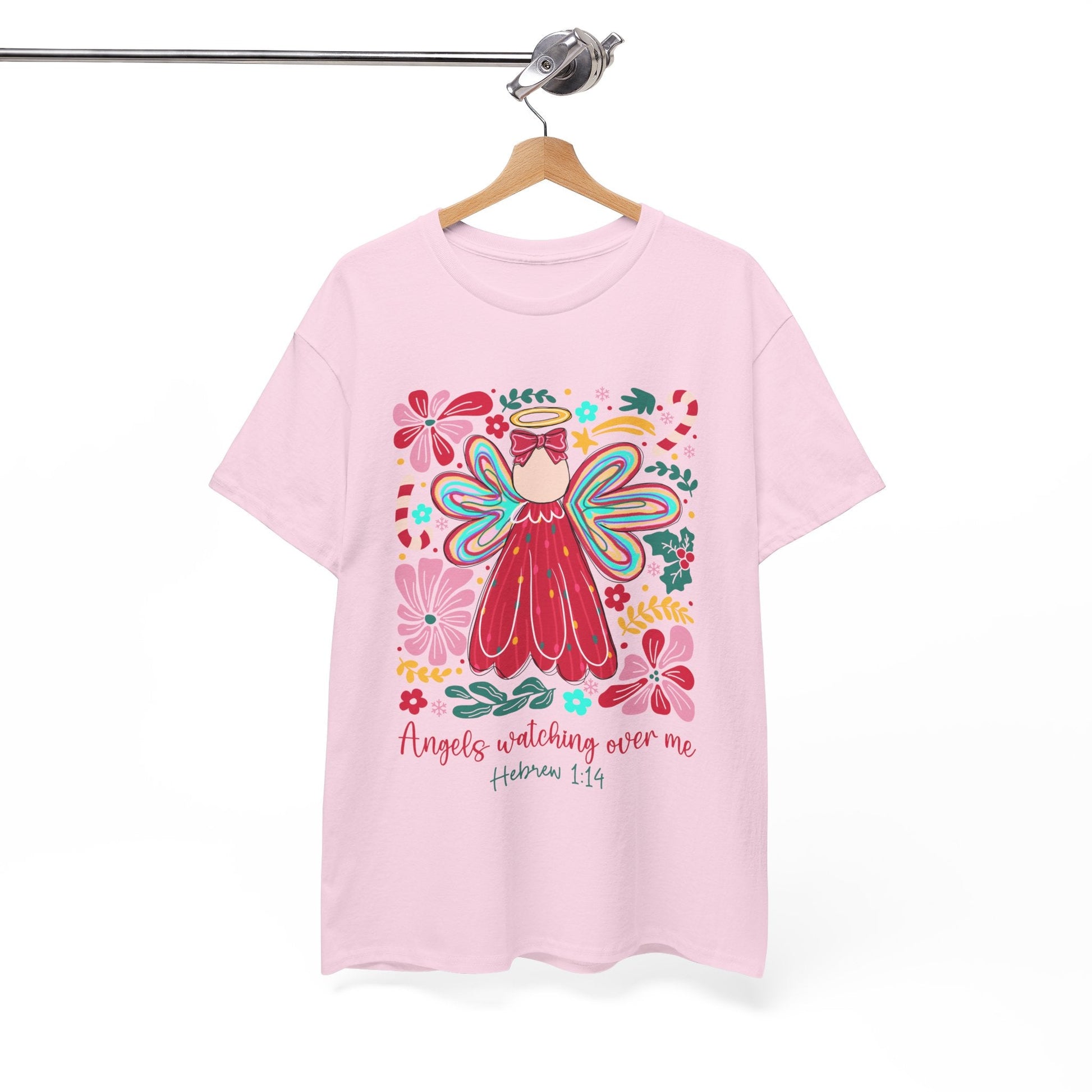 Angels Watching Over Me - Hebrews 1:14 Christmas T-shirt - Nazareth Treasures