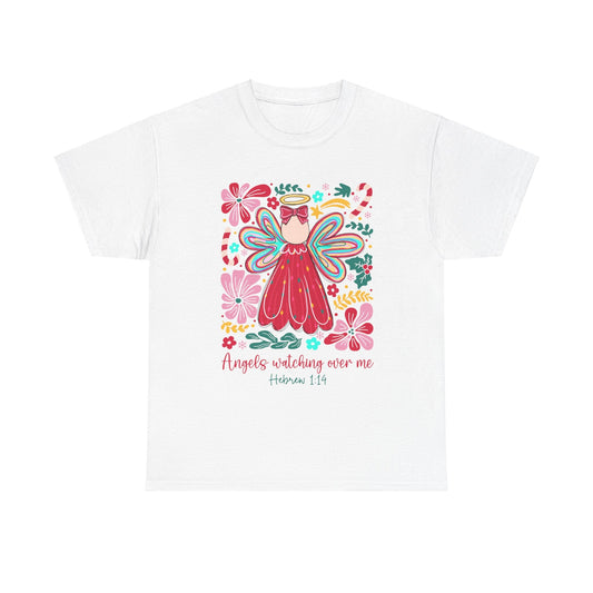 Angels Watching Over Me - Hebrews 1:14 Christmas T-shirt - Nazareth Treasures