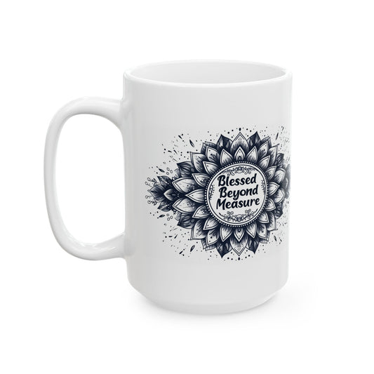 Blessed Beyond Measure, Mandala Leaves - Mug - Nazareth Treasures