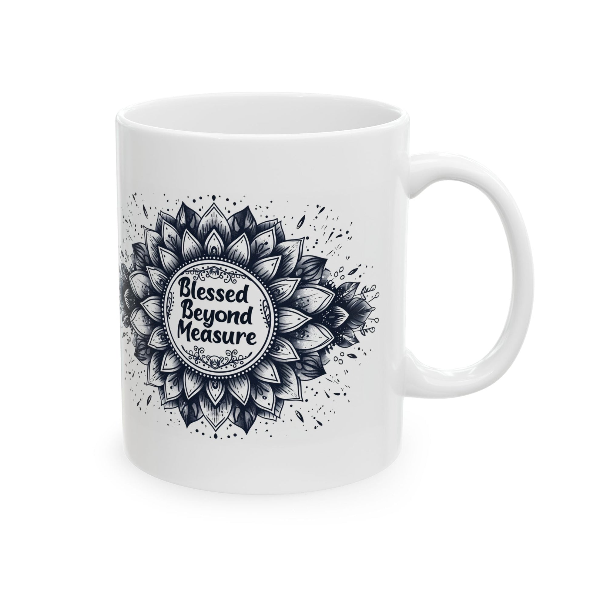 Blessed Beyond Measure, Mandala Leaves - Mug - Nazareth Treasures