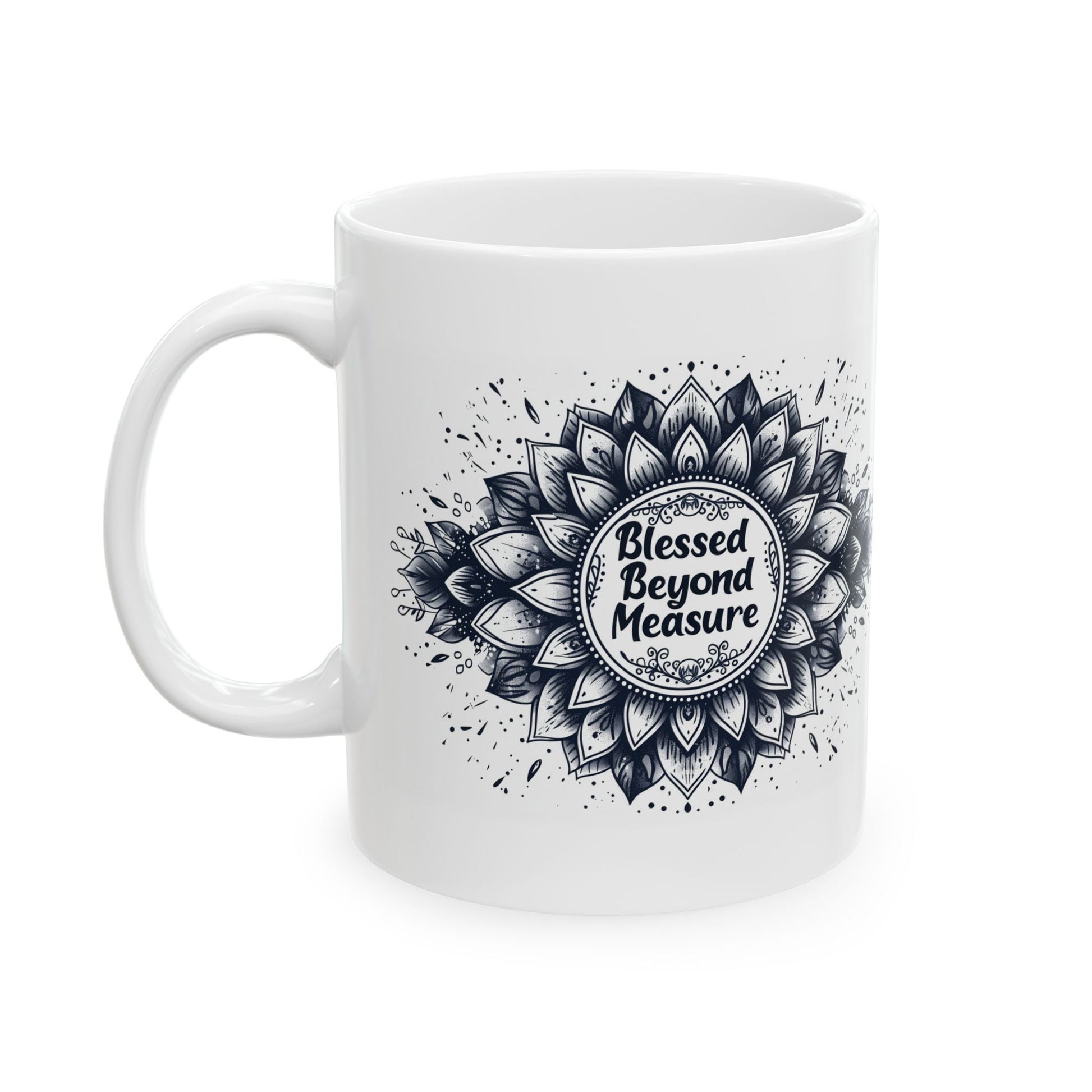 Blessed Beyond Measure, Mandala Leaves - Mug - Nazareth Treasures