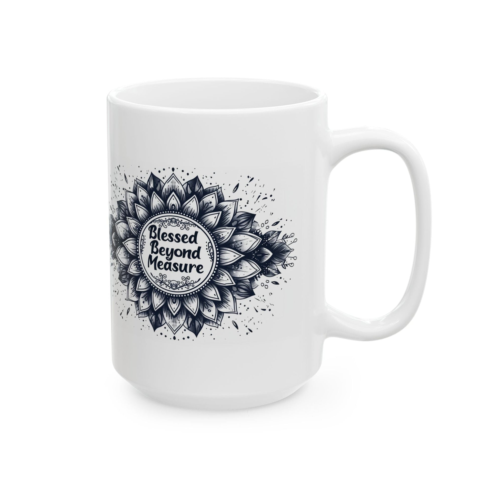 Blessed Beyond Measure, Mandala Leaves - Mug - Nazareth Treasures