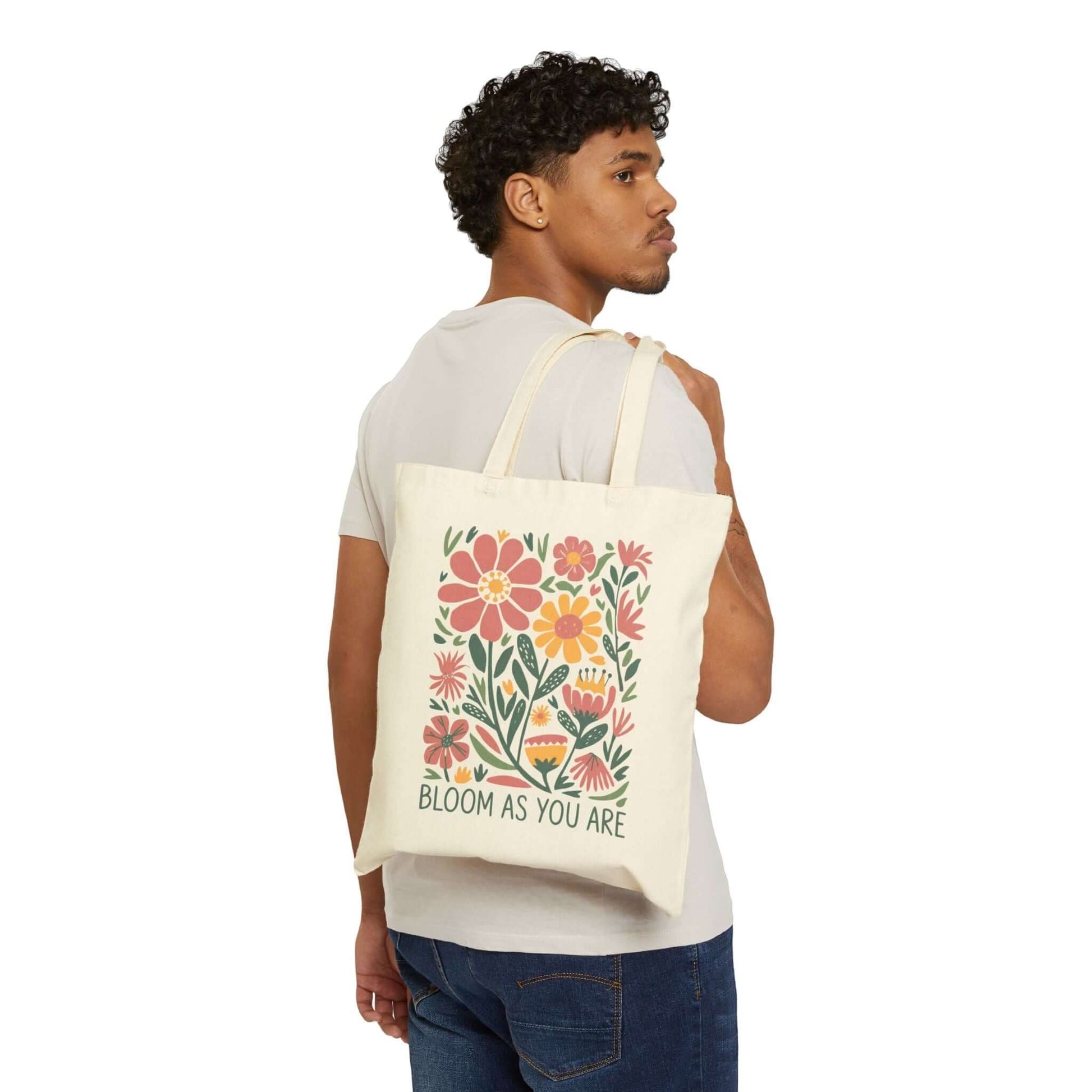 Bloom As You Are Cotton Tote Bag - Nazareth Treasures
