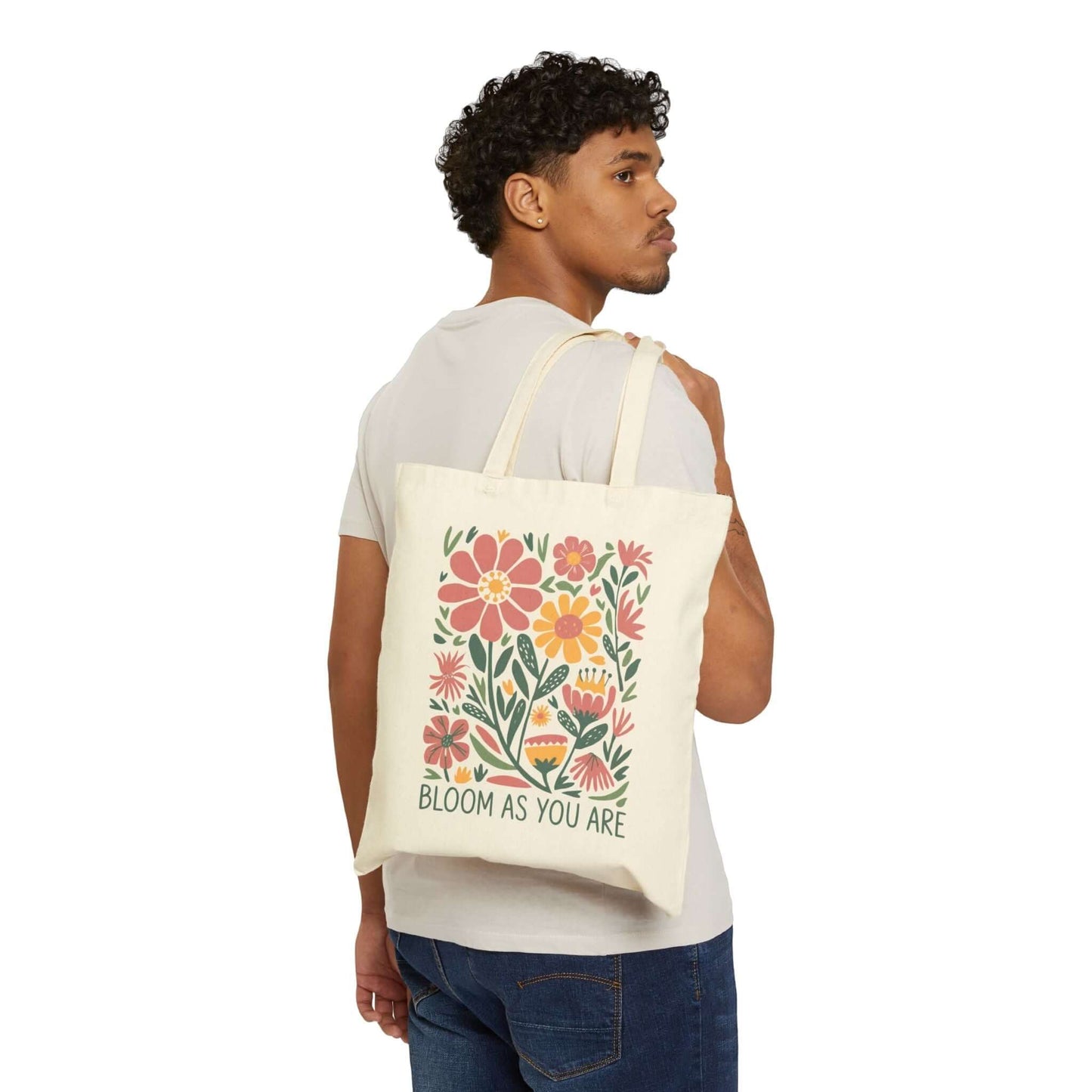 Bloom As You Are Cotton Tote Bag - Nazareth Treasures